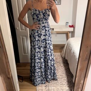 Sans Souci Navy and White Floral Maxi Dress
